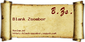 Blank Zsombor névjegykártya