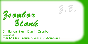 zsombor blank business card
